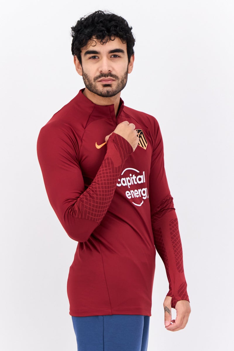 Nike قميص كرة القدم للرجال بأكمام طويلة ضيق، مدريد سترايك، مارون - Image 2